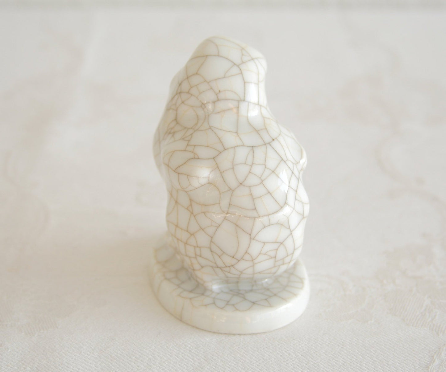 HEUBACH White Glazed Craquelure Porcelain Chick Figurine Mollaris.com