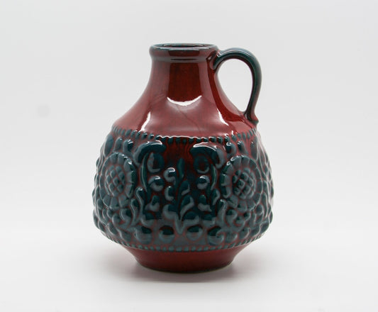 JASBA Red and Green Glazed Fat Lava Ceramic Vase Mollaris.com
