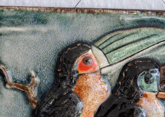 KARLSRUHE Majolica Colorful Toucan Wall Plaque Mollaris.com