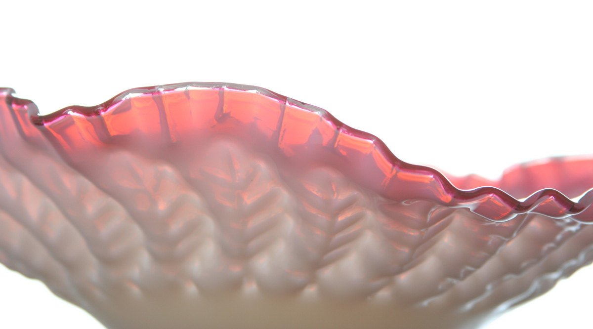 KASTRUP HOLMEGAARD Opal White Pink Ruffled Bowl Mollaris.com