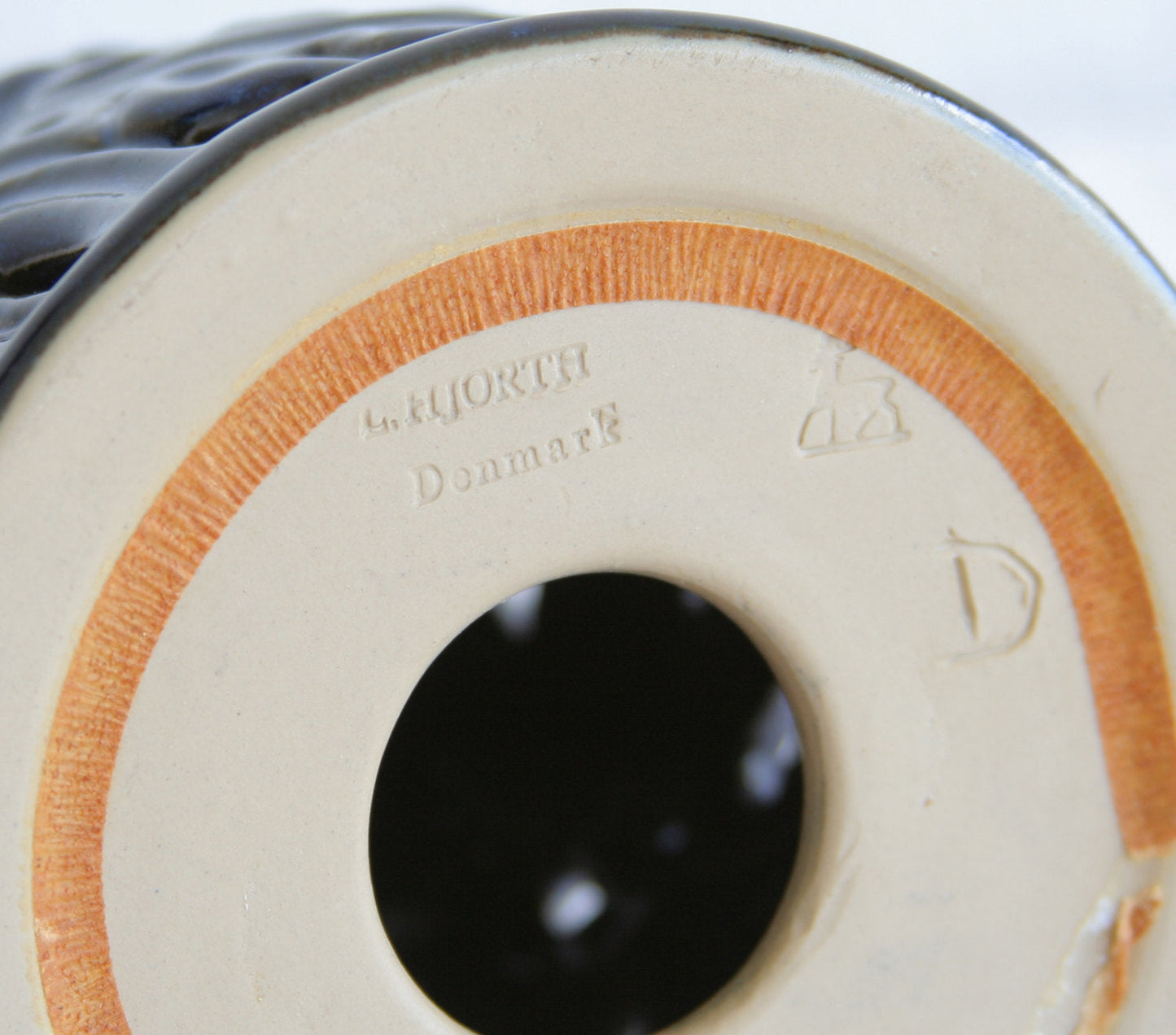 L. HJORTH Azure Blue Openwork Leaves and Branches Stoneware Table Lamp Mollaris.com