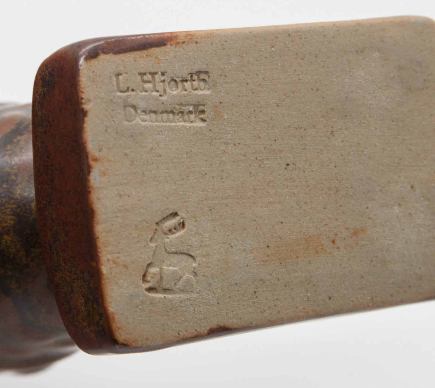 L. HJORTH Brown Glazed Open Mouth Ceramic Fish Figurine Mollaris.com