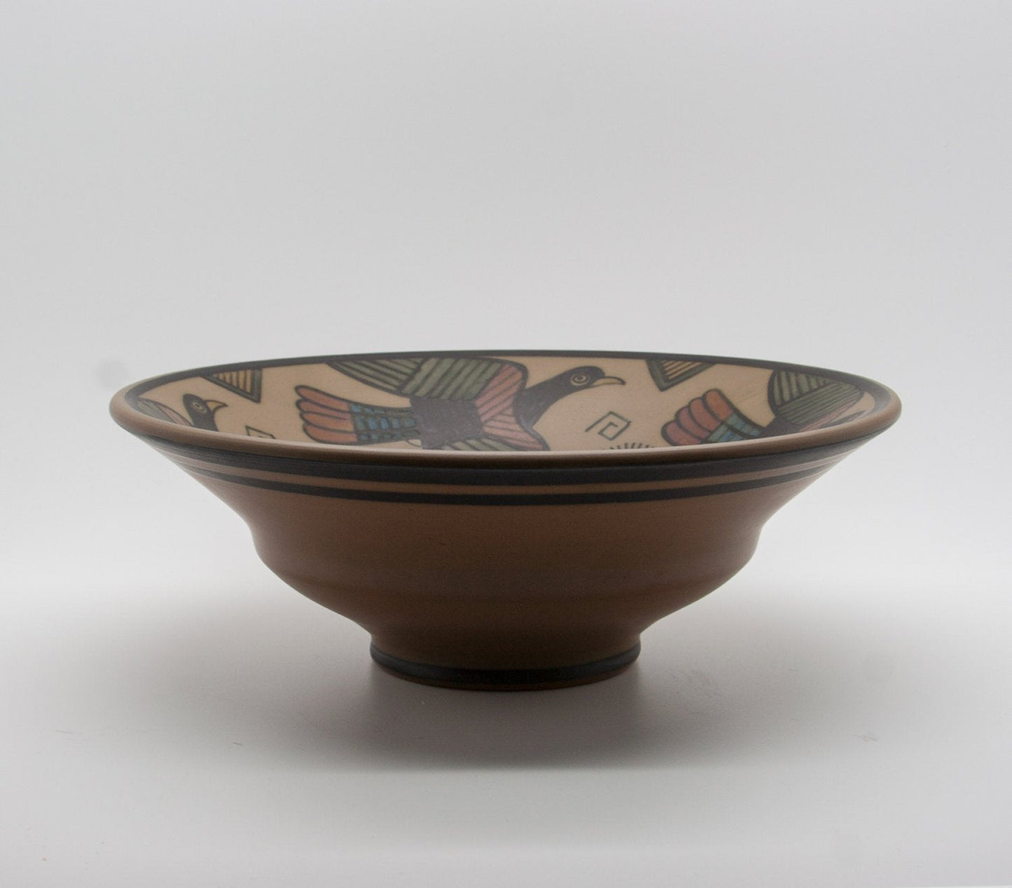 L. HJORTH Decorated Stylized Bird Ceramic Bowl Mollaris.com
