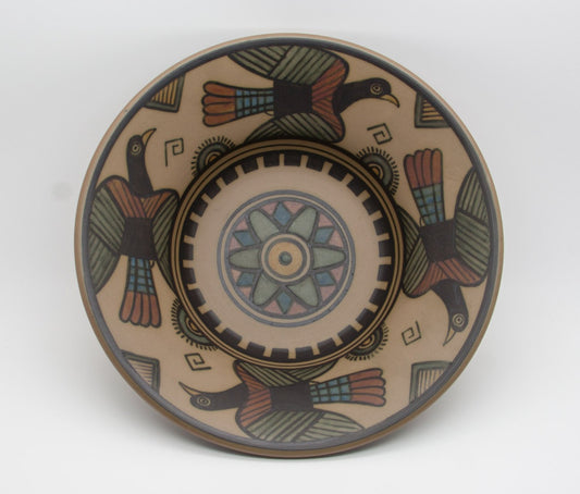 L. HJORTH Decorated Stylized Bird Ceramic Bowl Mollaris.com
