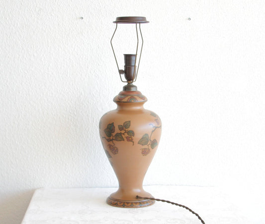 L. HJORTH Large Peacock Decorated Ceramic Table Lamp Mollaris.com