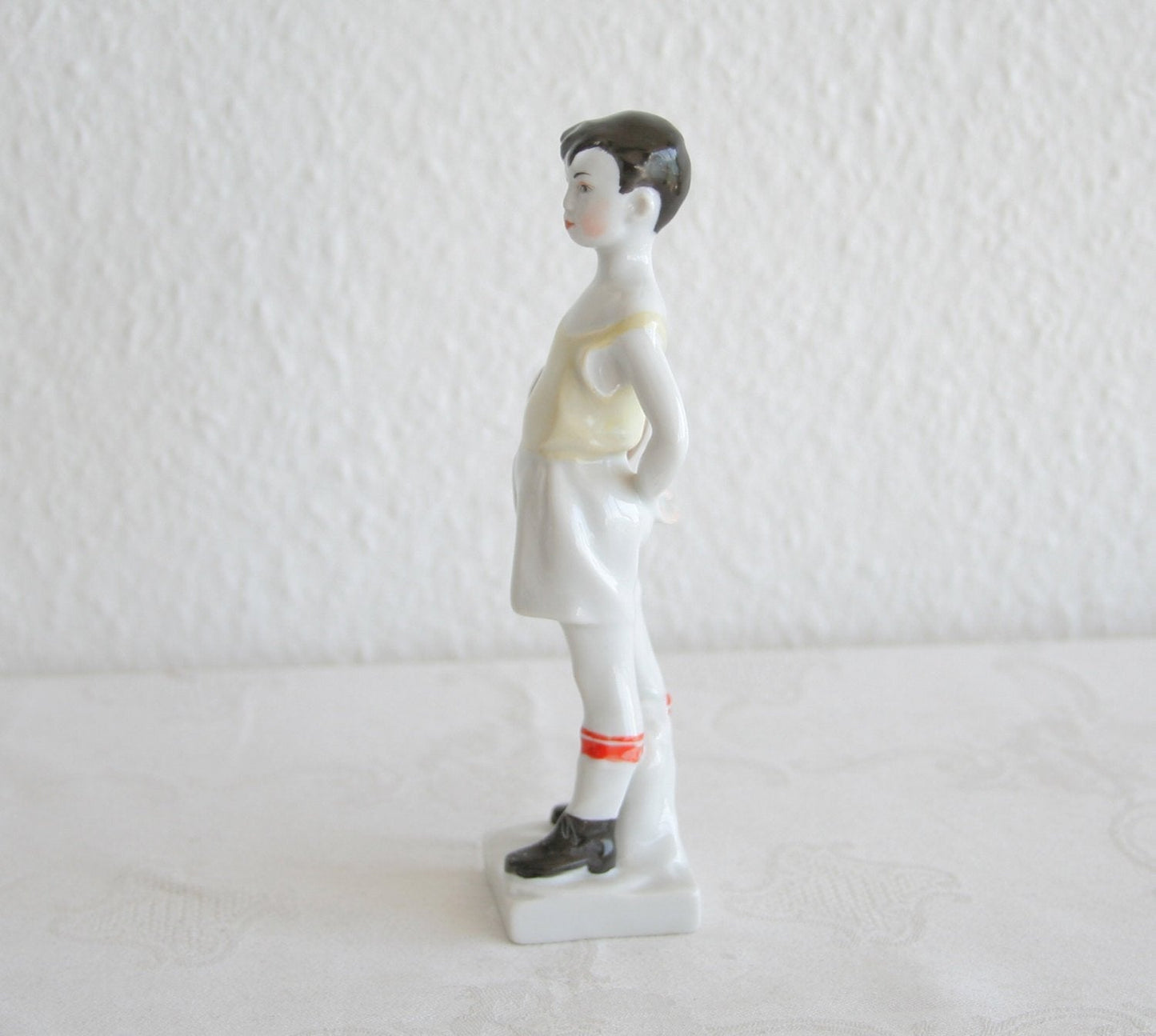 LOMONOSOV Boy Succor Player / Goal Keeper Porcelain Sculpture Mollaris.com