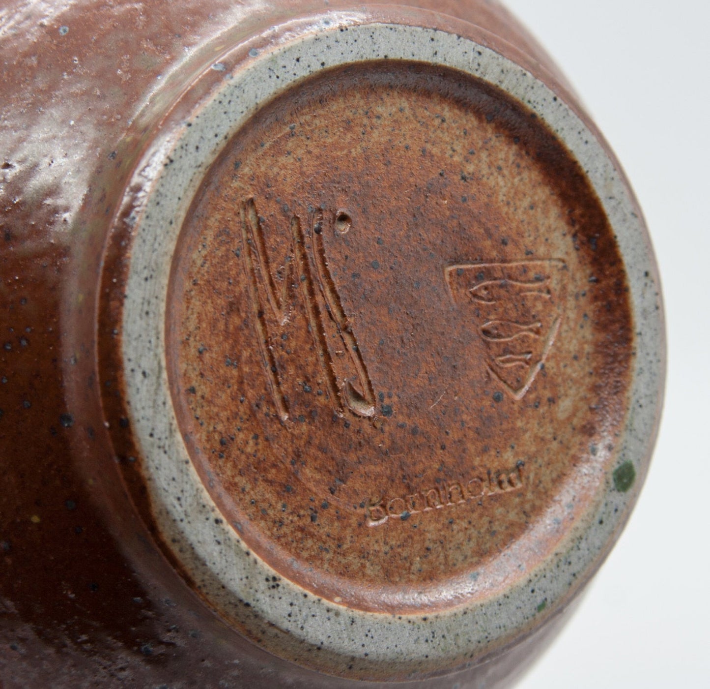 MARIANNE STARCK / MICHAEL ANDERSEN Brown Yellow Glazed Stoneware Vase Mollaris.com