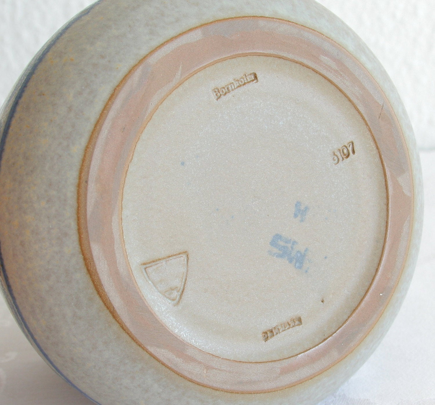 MARIANNE STARCK / MICHAEL ANDERSEN Geometric Patterned Blue Grey Glazed Stoneware Vase Mollaris.com