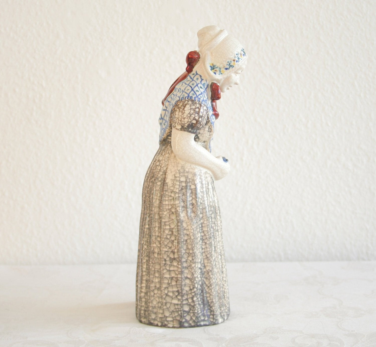MICHAEL ANDERSEN Large Decorated Woman in Traditional Bornholm Dress Ceramic Figurine Mollaris.com