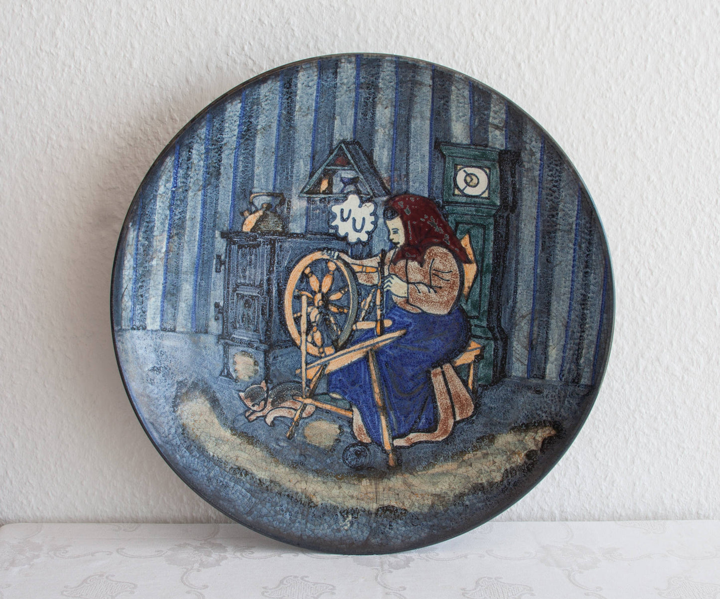 MICHAEL ANDERSEN Large Folkart Persia Glazed Ceramic Bowl Dish Mollaris.com