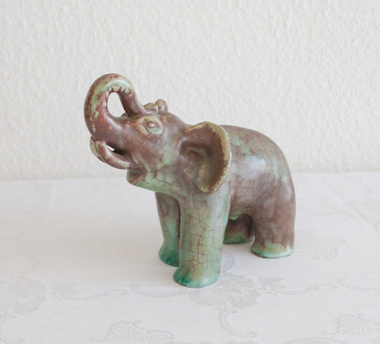 MICHAEL ANDERSEN Persia Glazed Ceramic Elephant Figurine Mollaris.com