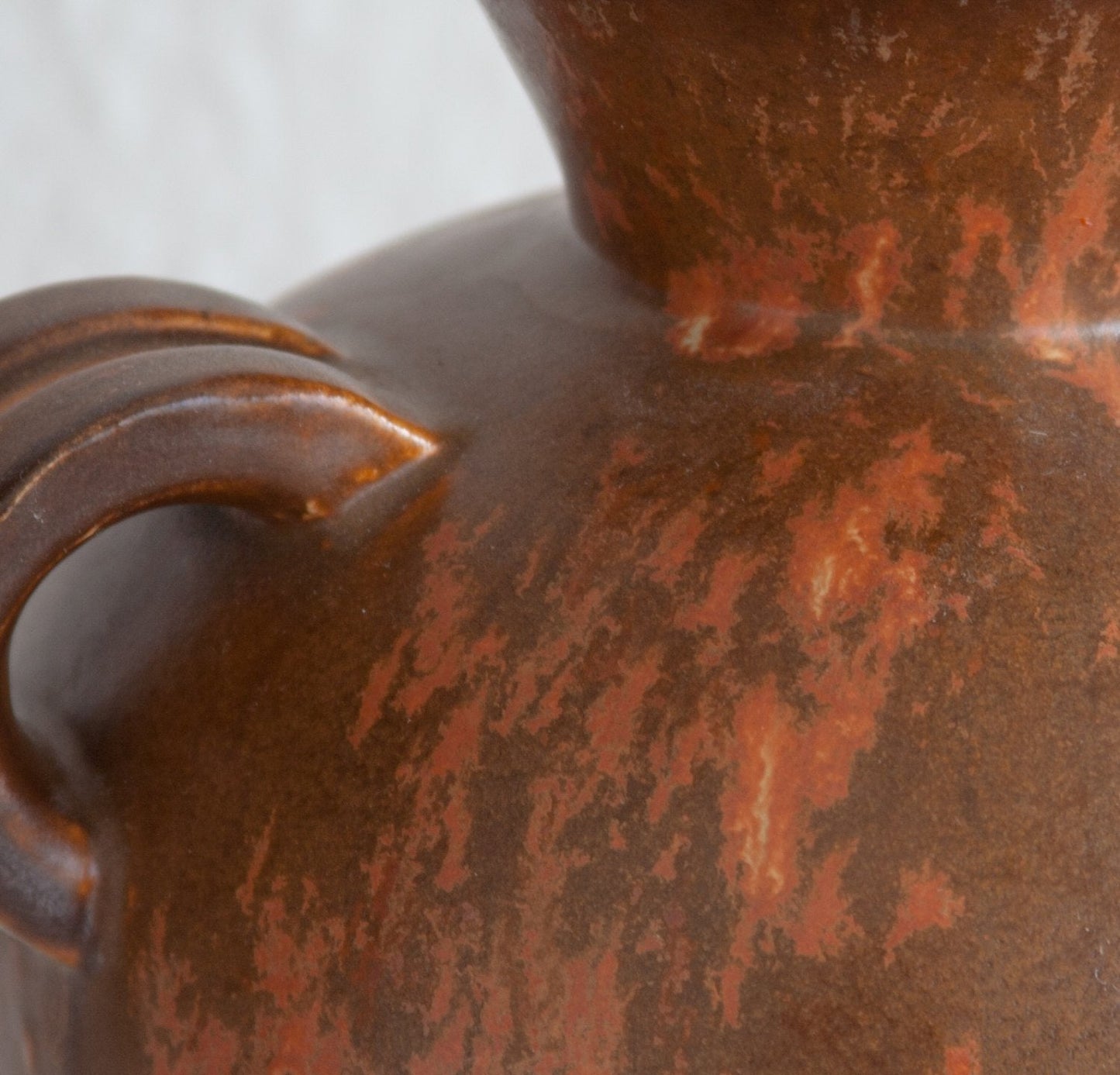 MICHAEL ANDERSEN Rust Brown Red Glazed Stoneware Vase Mollaris.com
