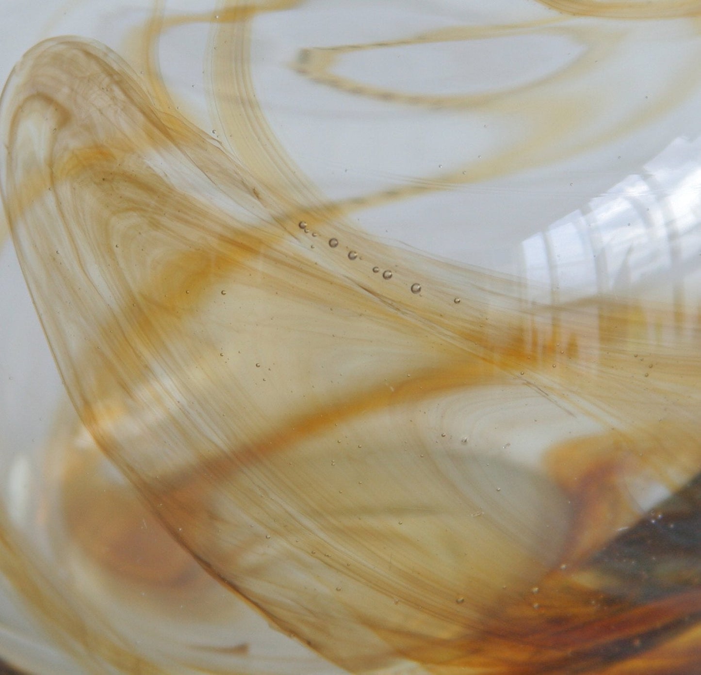 MICHAEL BANG Holmegaard TUNDRA Amber Swirl Pattern Crystal Glass Vase Mollaris.com
