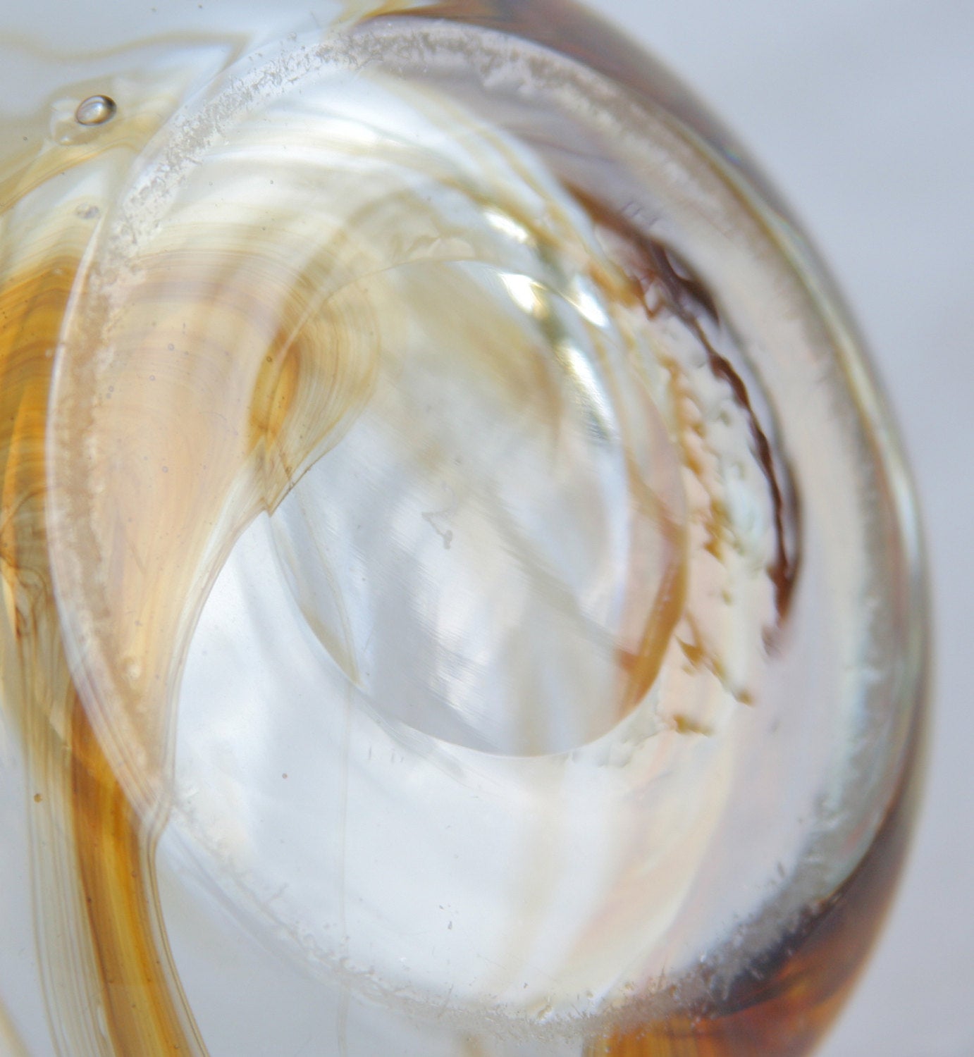 MICHAEL BANG Holmegaard TUNDRA Amber Swirl Pattern Crystal Glass Vase Mollaris.com