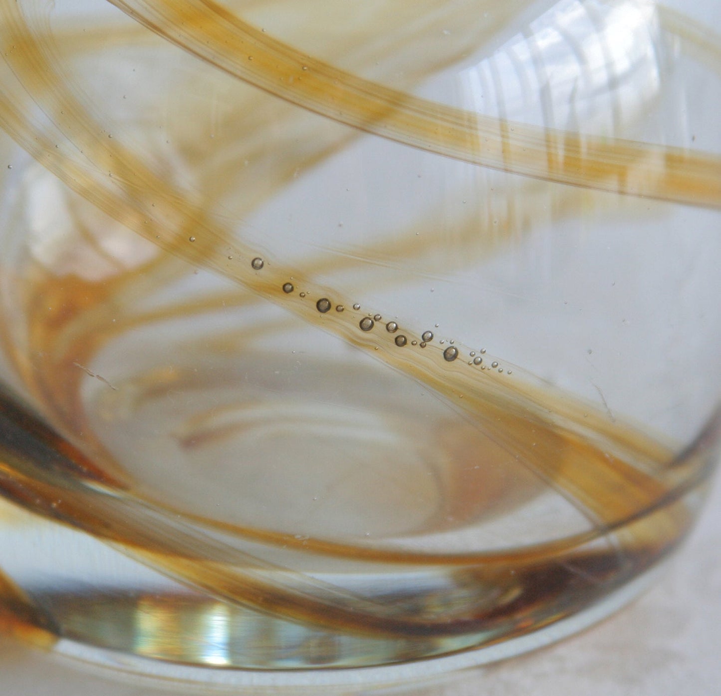 MICHAEL BANG Holmegaard TUNDRA Amber Swirl Pattern Crystal Glass Vase Mollaris.com