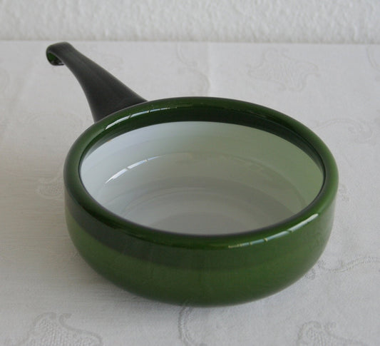 MICHAEL BANG Kastrup Holmegaard PALET Large Emerald Green Handled Cased Glass Bowl Mollaris.com