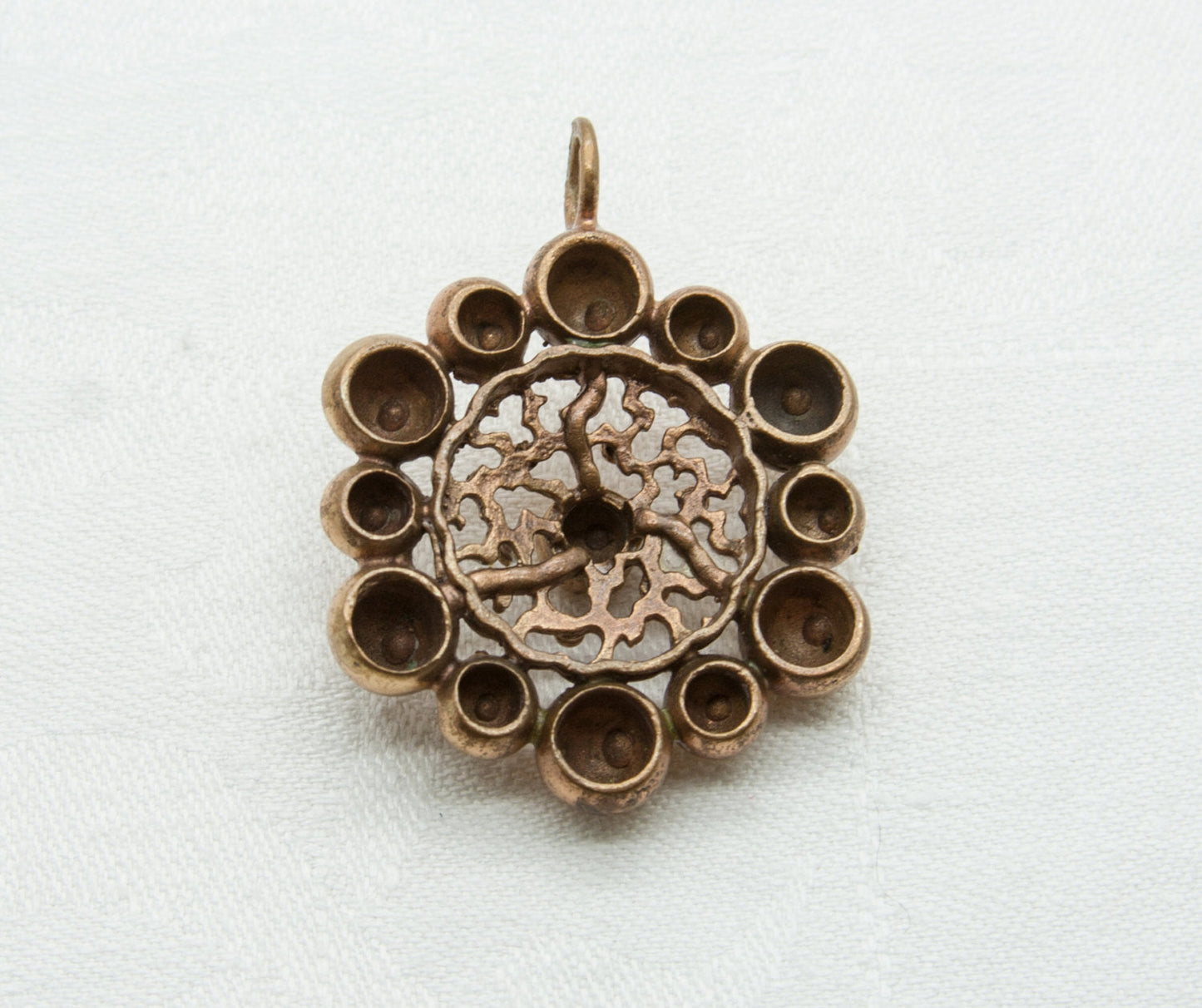 Modernist Brutalist Finnish Bronze Pendant Mollaris.com