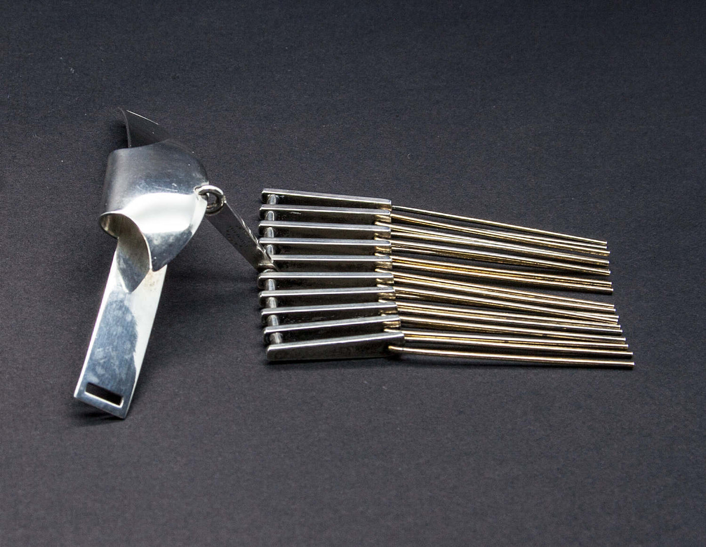 NIELS ERIK FROM Modernist Gilded Solid Sterling Silver Necktie Choker Collar (925S) Mollaris.com