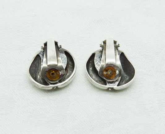 NIELS ERIK FROM Modernist Organic Clip-on Solid Sterling Silver Earrings (925S) Mollaris.com