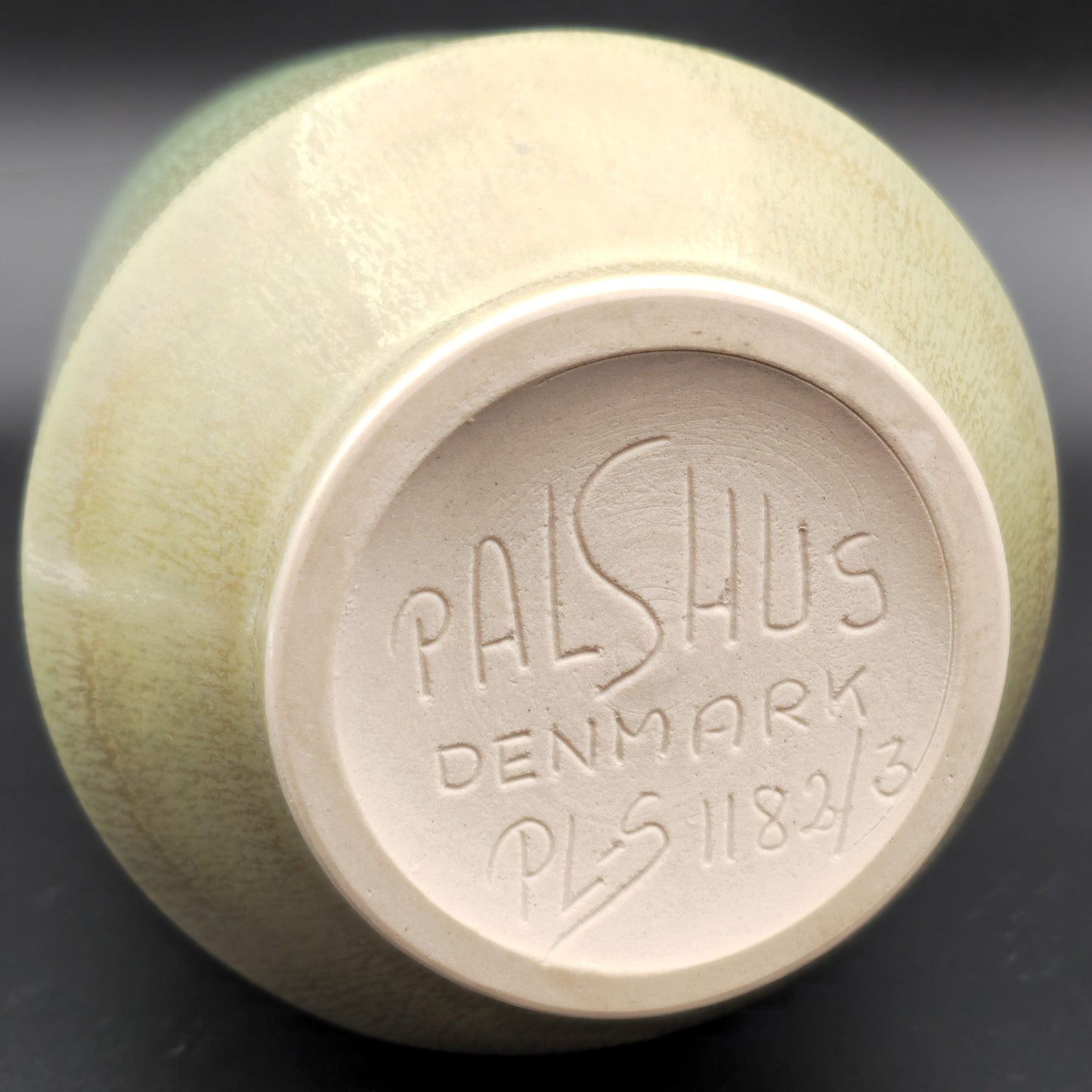 PER LINNEMANN SCHMIDT Palshus Light Green Brown Harefur Glazed Stoneware Vase Mollaris.com
