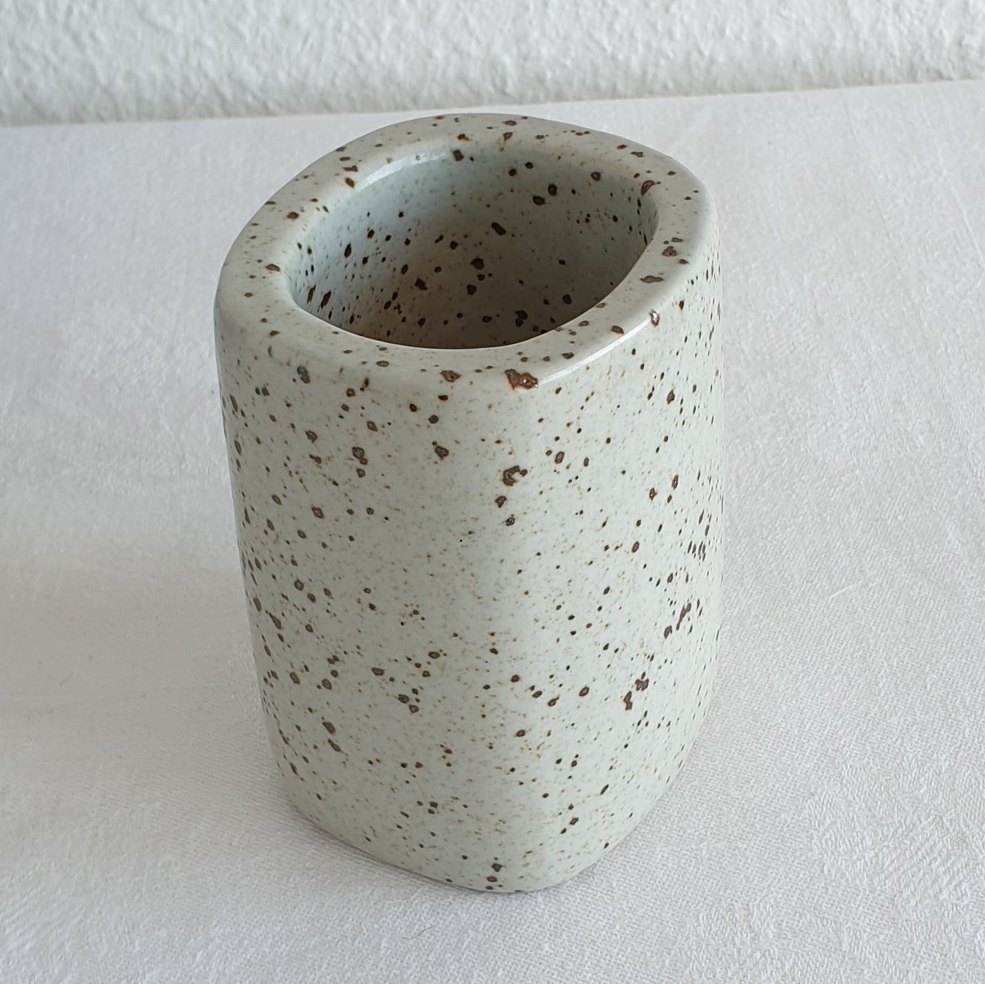 PER LINNEMANN SCHMIDT Palshus White Black Speckled Glazed Stoneware Vase Mollaris.com