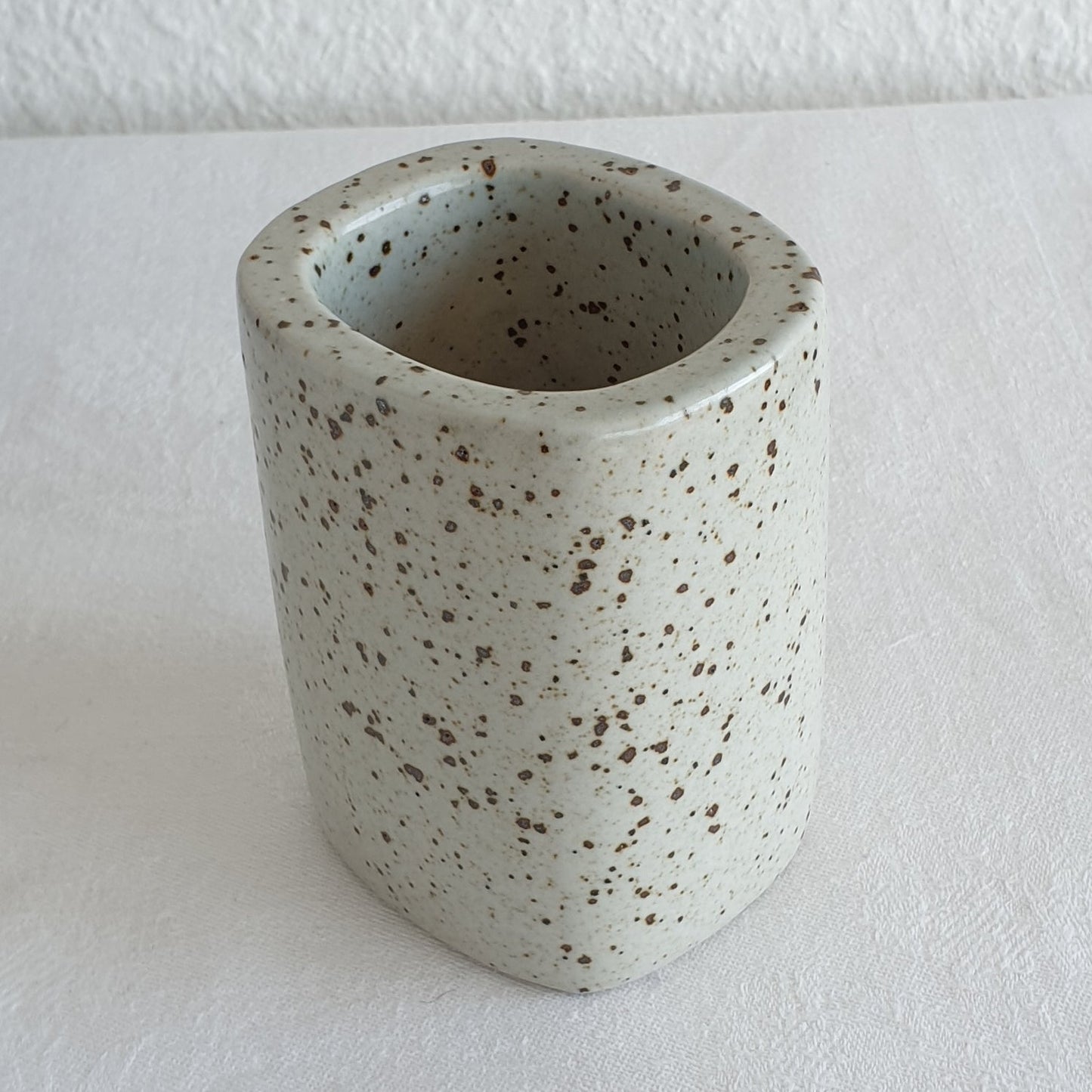 PER LINNEMANN SCHMIDT Palshus White Black Speckled Glazed Stoneware Vase Mollaris.com