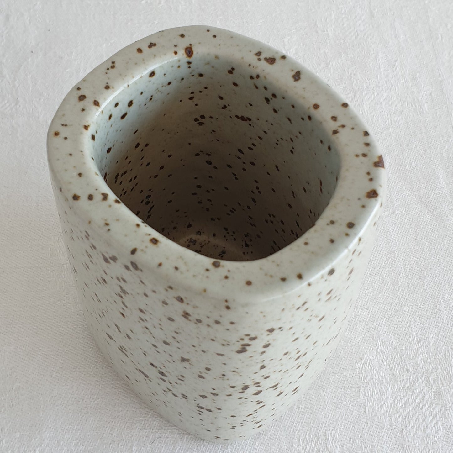 PER LINNEMANN SCHMIDT Palshus White Black Speckled Glazed Stoneware Vase Mollaris.com