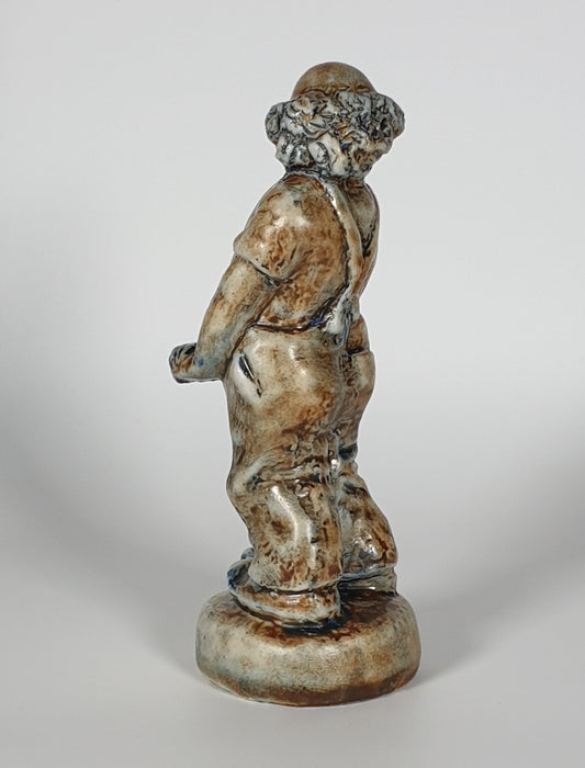 POUL HAUCH CARLSEN Brown Glazed Clown (Charlie Rivel) Stoneware Sculpture Mollaris.com