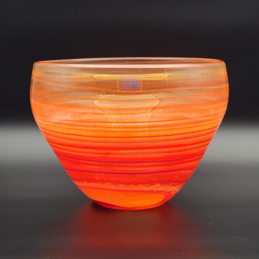 VILNIAUS STIKLO STUDIJA Contemporary Studio Art Red Orange Glass Bowl