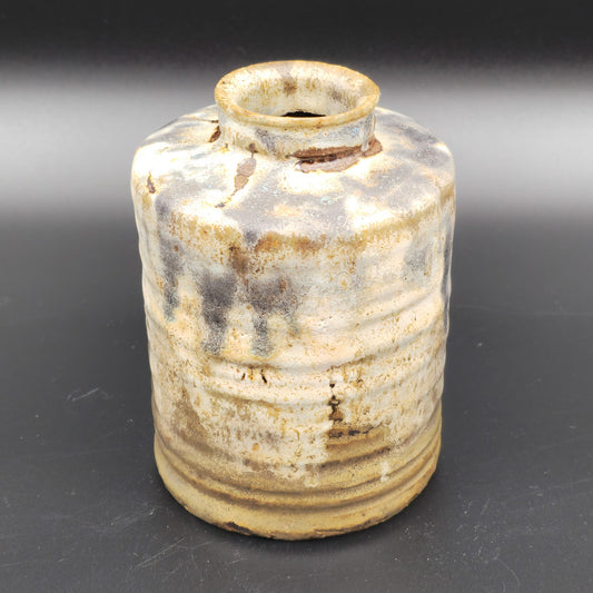 ARNE MÅRYD HÖGANÄS GREY BLUE BEIGE DRIP GLAZED STONEWARE VASE | 20TH CENTURY