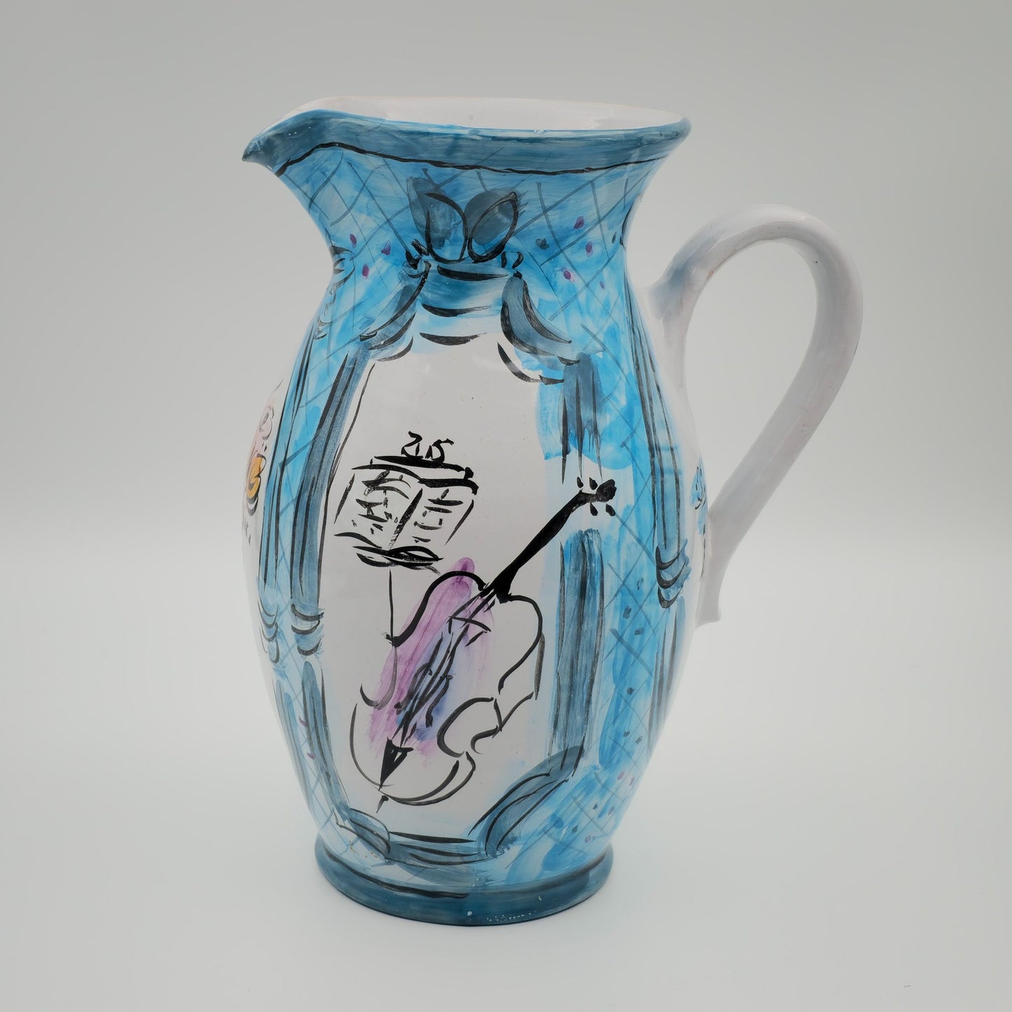 PETER SEKJÆR STUDIO CERAMICS DECORATED POTTERY PITCHER | 21ST CENTURY