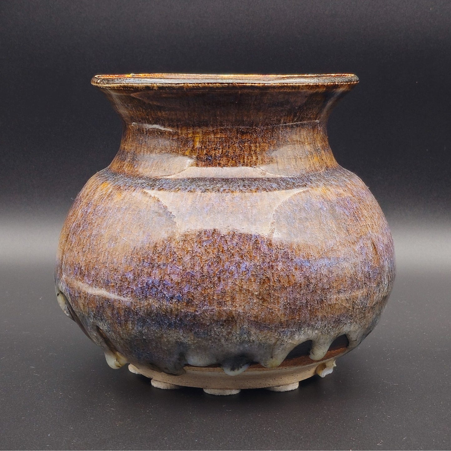 JØRGEN LAI KNUDSEN STUDIO CERAMIC DRIP GLAZE STONEWARE VASE | 20TH CENTURY