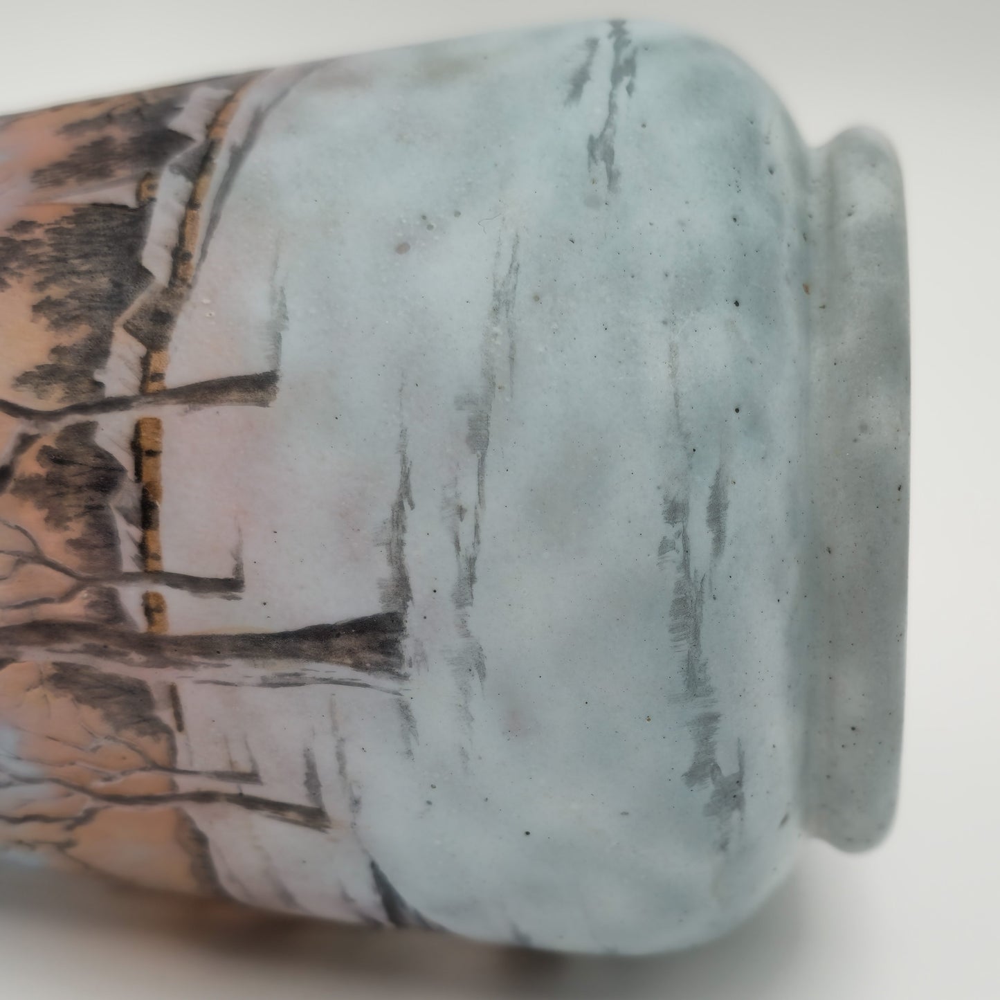A DAUM NANCY CAMEO ENAMELLED GLASS VASE WITH DUTCH WINTER LANDSCAPE SCENE | EARLY 20TH CENTURY