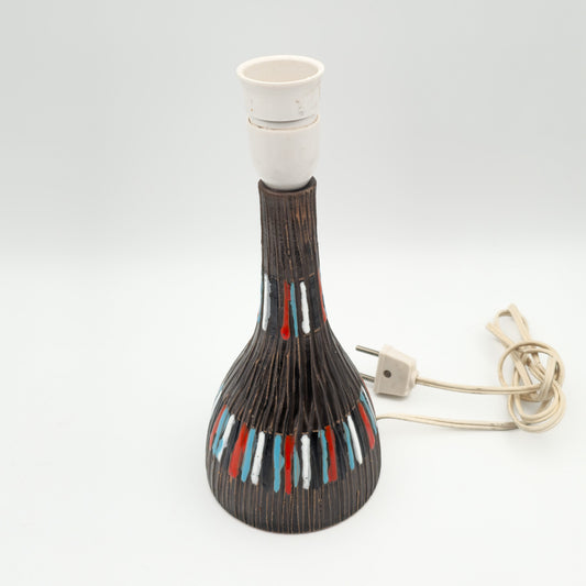 FRATELLI FANCIULLACCI COLORFUL GEOMETRIC SGRAFFITO CERAMIC TABLE LAMP | MID 20TH CENTURY