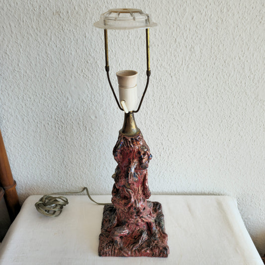A UNIQUE THEODOR FRIESTAD (1876-1950) EGERSUNDS FAYANCEFABRIK SCULPTURAL CERAMIC LAMP | DATED 1938, 20TH CENTURY