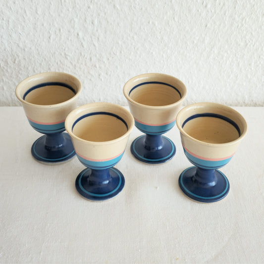 4 x ERLING & KARIN HEERWAGEN CERAMIC EGG CUPS | LATE 20TH CENTURY