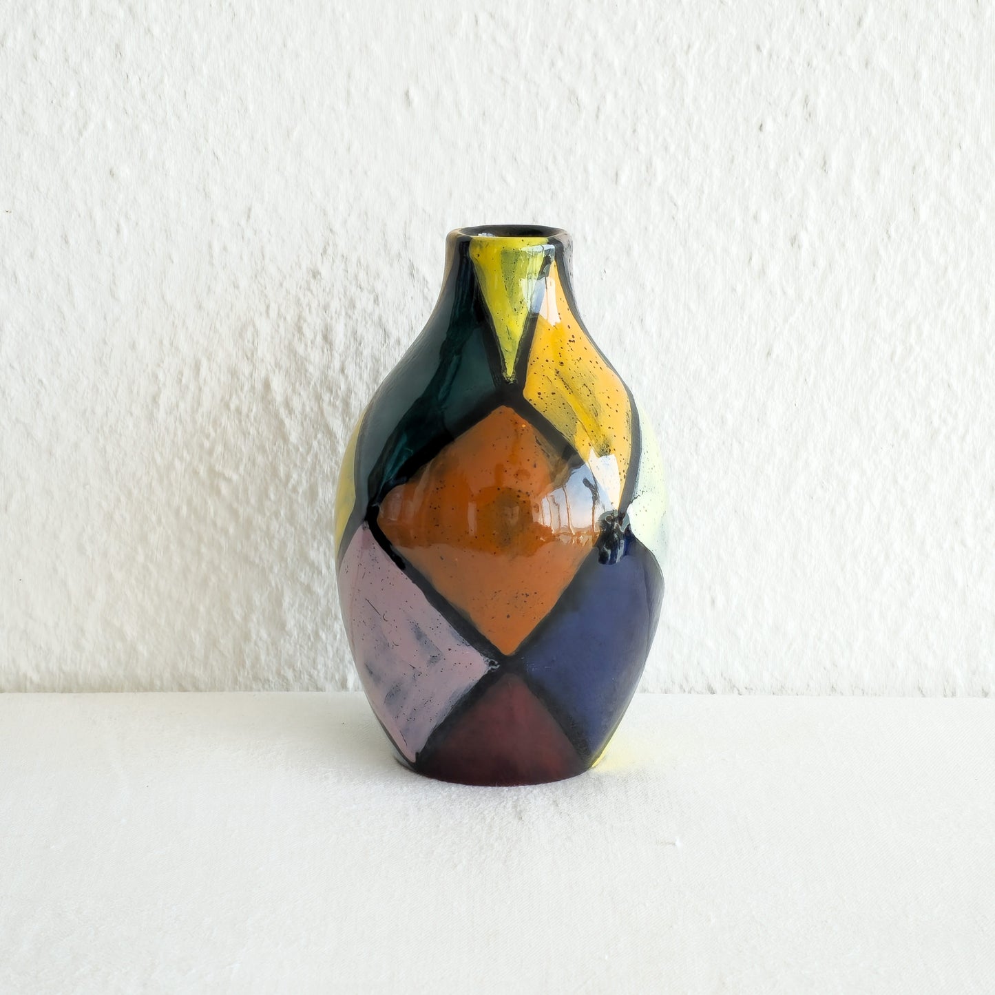 BITOSSI HARLEQUIN PATTERN CERAMIC VASE | MID 20TH CENTURY