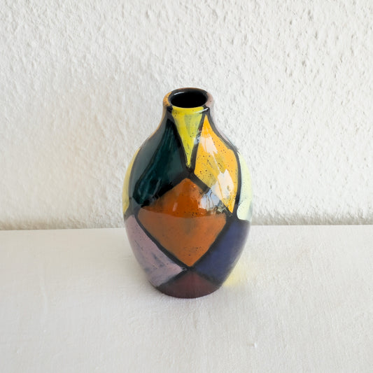 BITOSSI HARLEQUIN PATTERN CERAMIC VASE | MID 20TH CENTURY