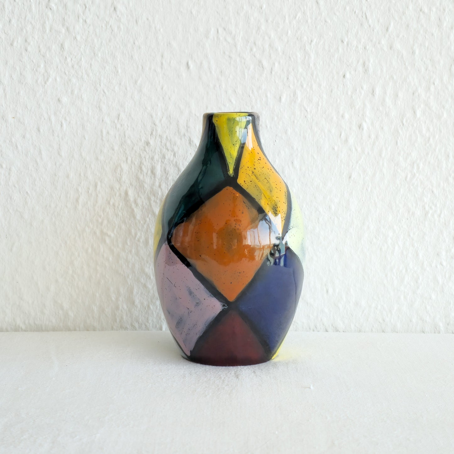 BITOSSI HARLEQUIN PATTERN CERAMIC VASE | MID 20TH CENTURY