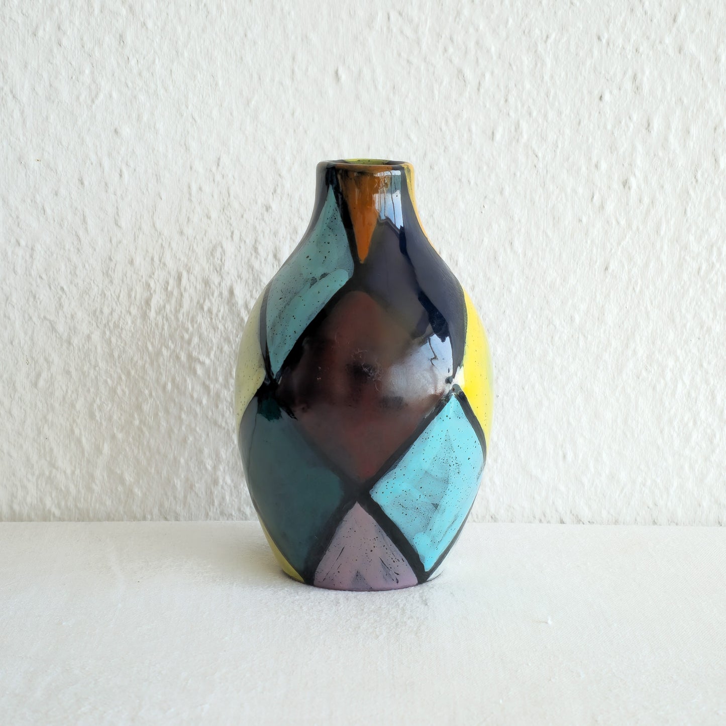 BITOSSI HARLEQUIN PATTERN CERAMIC VASE | MID 20TH CENTURY
