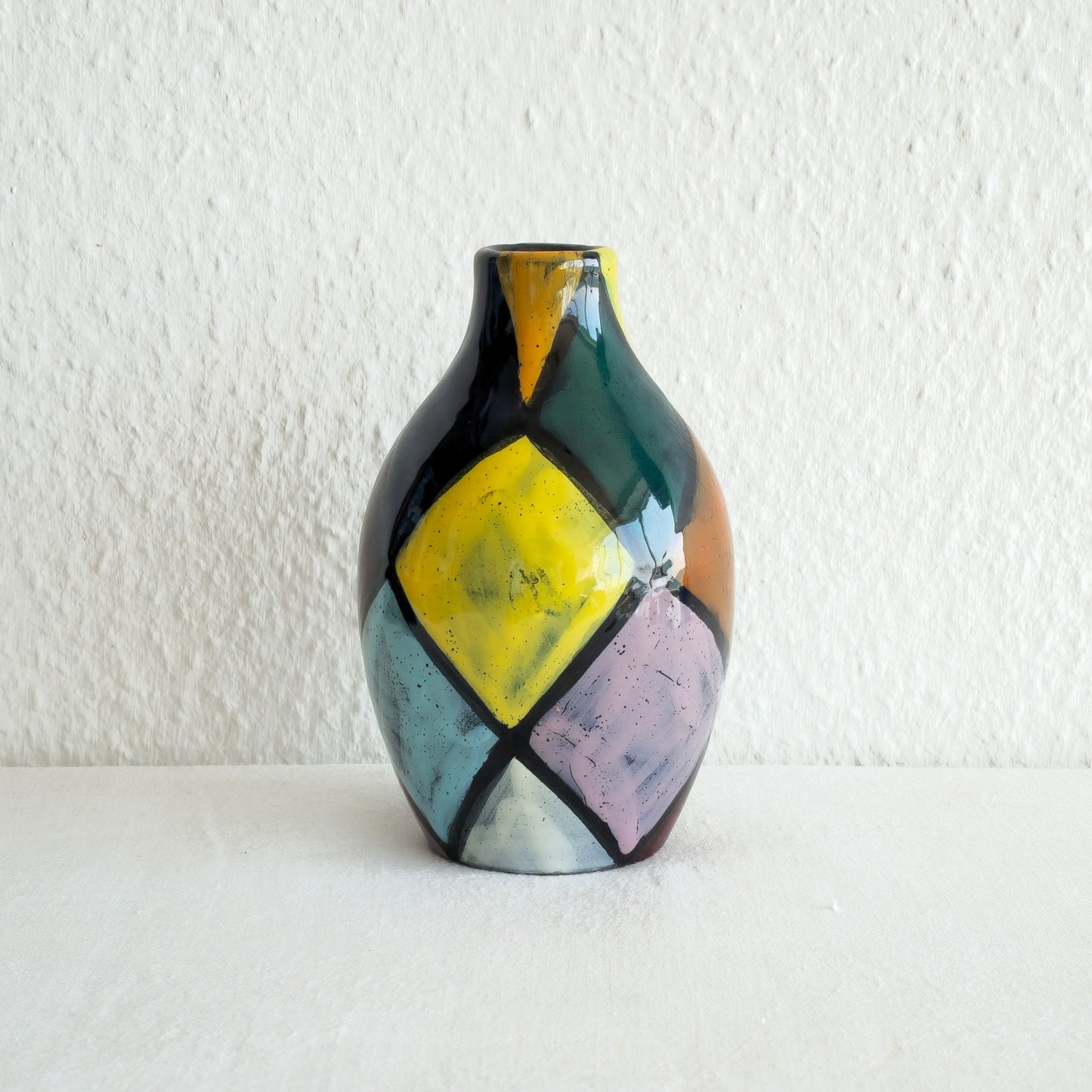 BITOSSI HARLEQUIN PATTERN CERAMIC VASE | MID 20TH CENTURY
