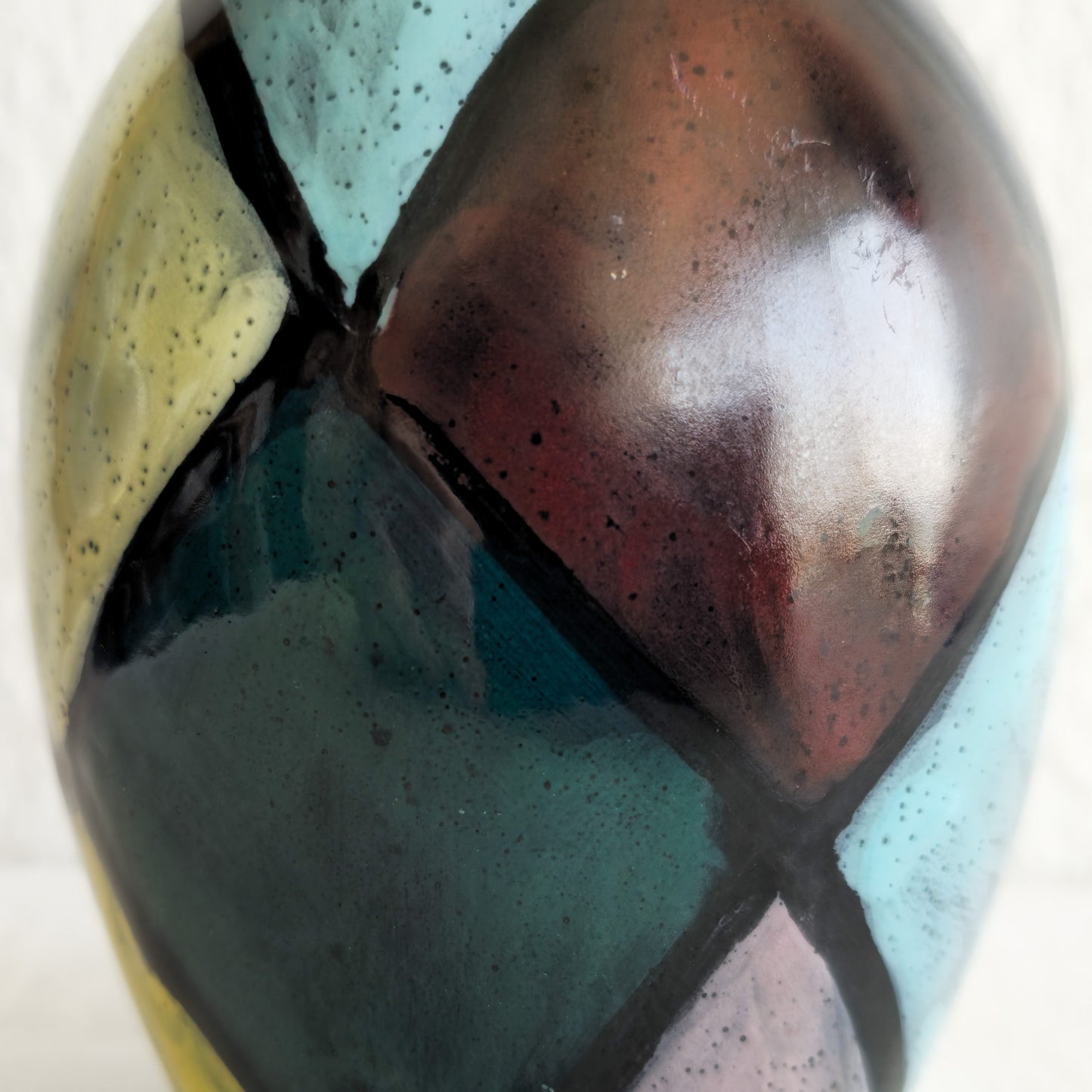 BITOSSI HARLEQUIN PATTERN CERAMIC VASE | MID 20TH CENTURY