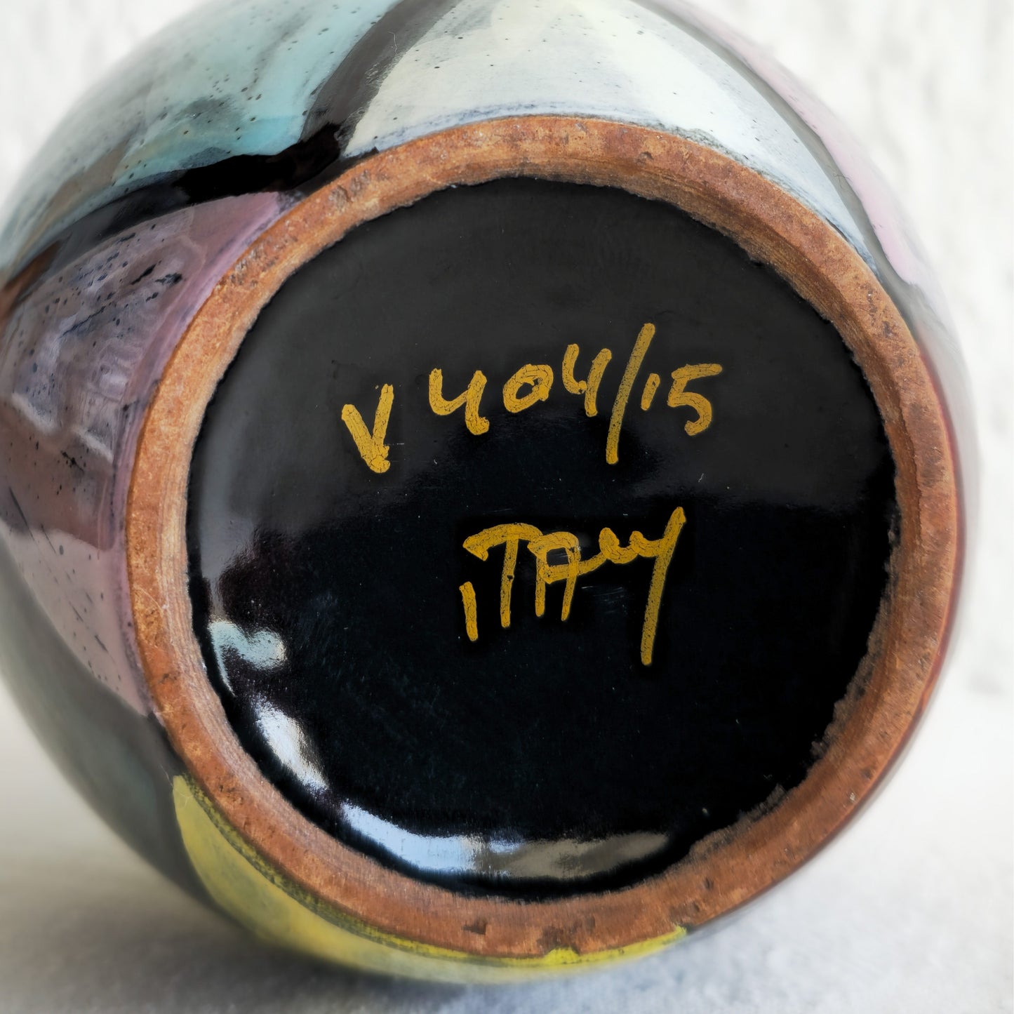 BITOSSI HARLEQUIN PATTERN CERAMIC VASE | MID 20TH CENTURY
