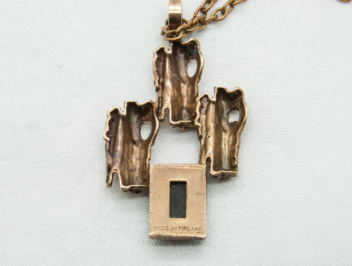 REINO SAASTAMOINEN Brutalist Bronze Unpolished Onyx Pendant Necklace Mollaris.com