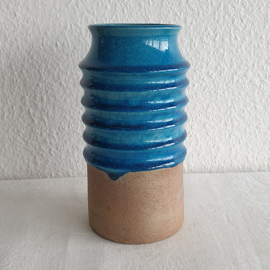 RICHARD MANZ Knabstrup Large Turquoise Blue Drip Glaze Stoneware Vase Mollaris.com