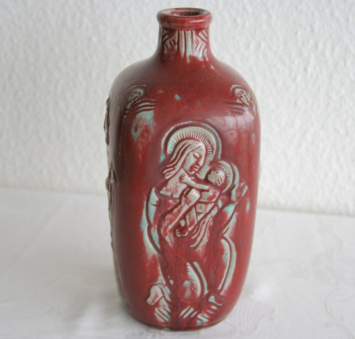 Royal Copenhagen JAIS NIELSEN Oxblood Square Bottle Vase Mollaris.com