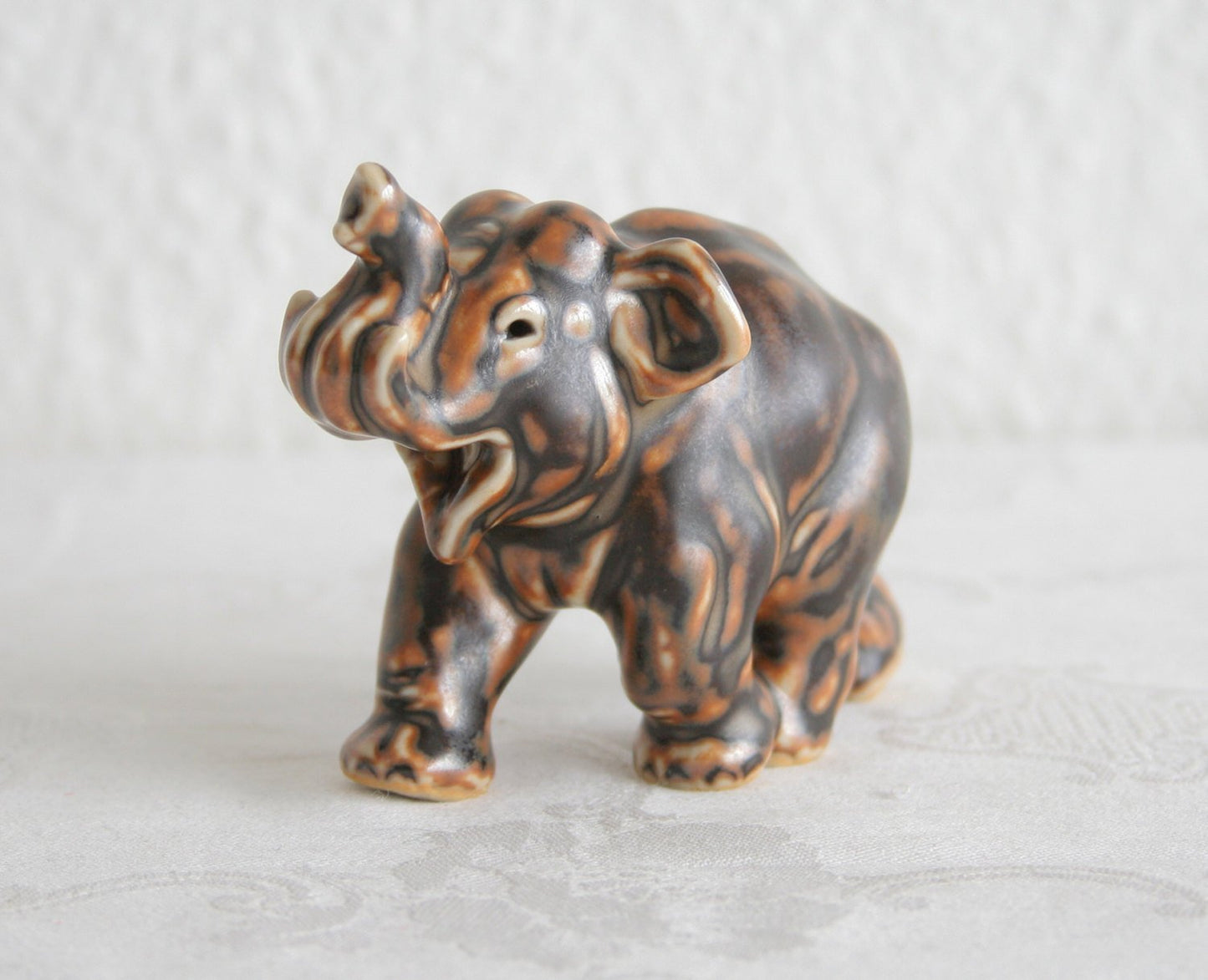 Royal Copenhagen KNUD KYHN Sung Glazed ELEPHANT Calf Stoneware Figurine # 20220 Mollaris.com
