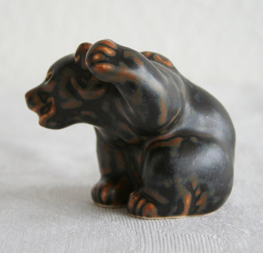 Royal Copenhagen KNUD KYHN Sung Glazed Stoneware Bear Cub Figurine # 21433 Mollaris.com