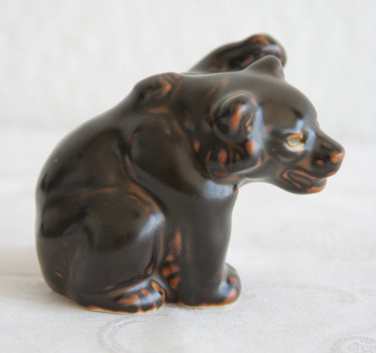 Royal Copenhagen KNUD KYHN Sung Glazed Stoneware Bear Cub Figurine # 21433 Mollaris.com