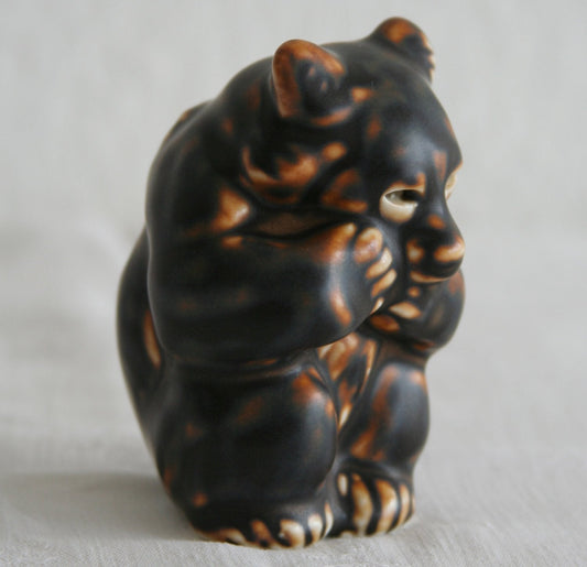 Royal Copenhagen KNUD KYHN Sung Glazed Stoneware Bear Cub Figurine # 21435 Mollaris.com